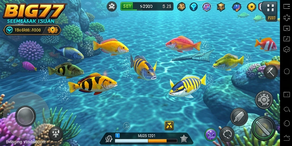 Tampilan gameplay seru Tembak Ikan di BIG77.