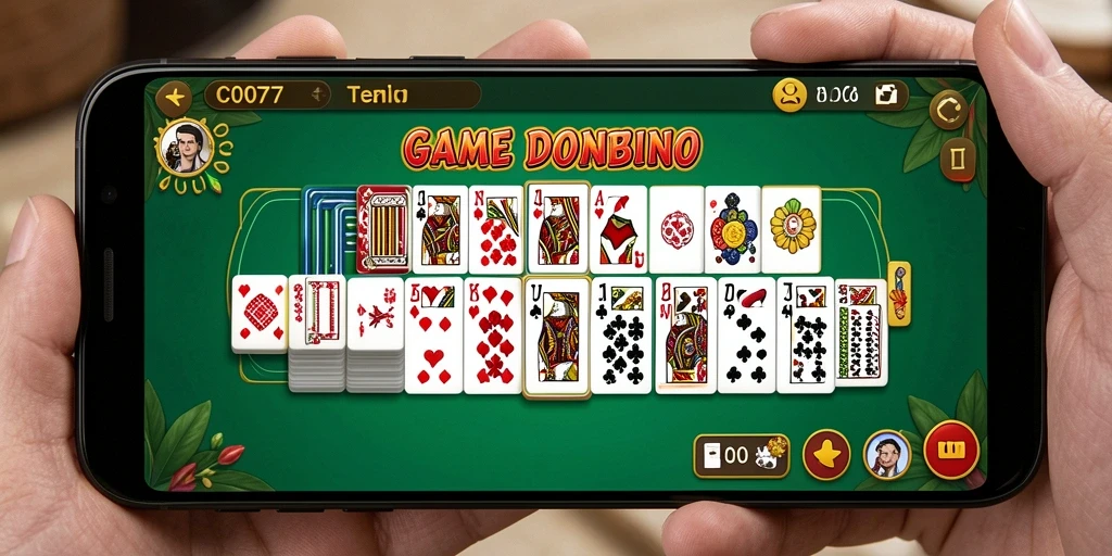Screenshot gameplay menarik dari C0077 yang menunjukkan suasana bermain Domino.
