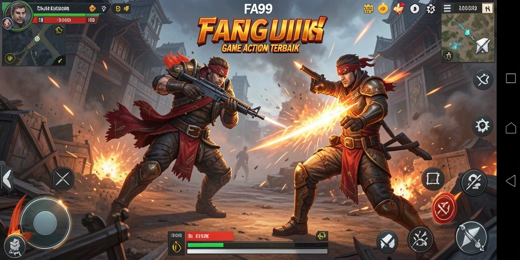 Tangkapan layar menunjukkan aksi bertempur yang intens di FA99.