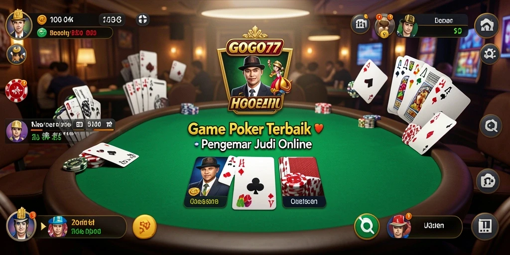 Tampilan gameplay GOGO77 saat bermain Poker dengan antarmuka menarik.