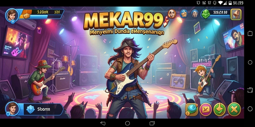 Screenshot gameplay MEKAR99 yang menampilkan interaksi dengan musik.