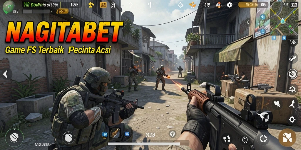 Tampilan gameplay NAGITABET dengan aksi menegangkan di medan perang.