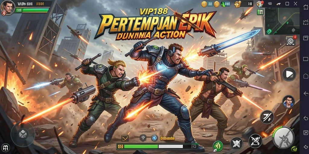 Tampilan gameplay seru dengan aksi laga yang mendebarkan.