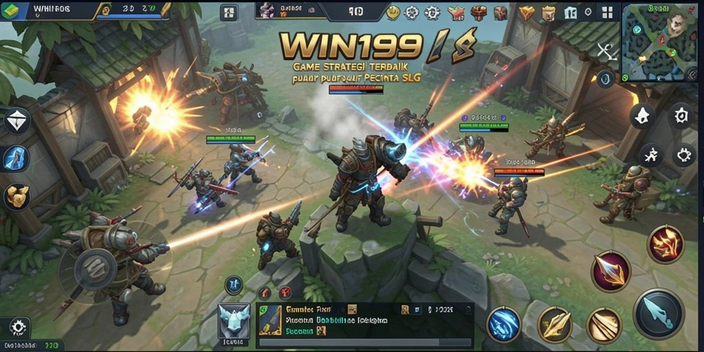 Screenshot gameplay WIN199 yang menunjukkan aksi pertempuran strategis.